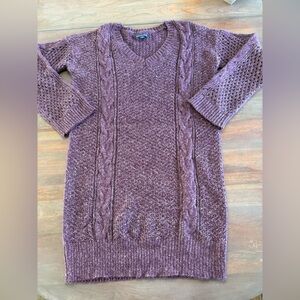 American Eagle Outfitters Plum V-Neck Sweater Dress